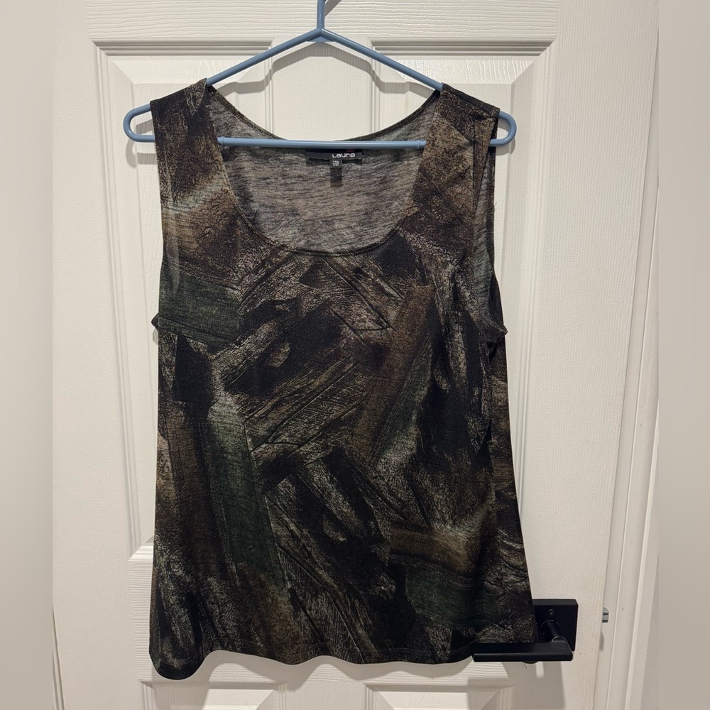Multicolor Abstract Sleeveless Top